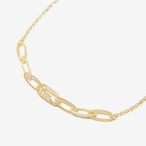 Adina Eden Pave Safety Pin Paper Clip CZ Stone and 14k Gold Plated Bracelet New